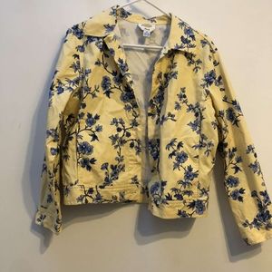 Yellow and Blue Floral Jean Jacket
